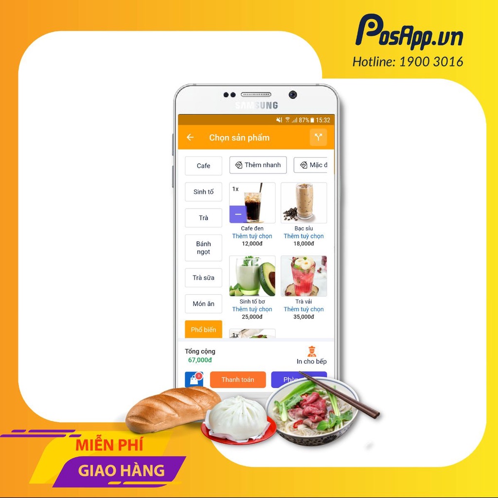 COMBO QUẢN LÝ NHÀ HÀNG, QUÁN ĂN SIÊU TIỆN LỢI => MÁY IN HÓA ĐƠN + PHẦN MỀM QUẢN LÝ F&B POSAPP