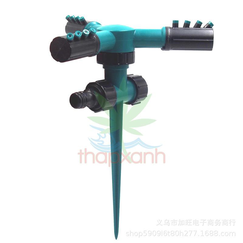 Đầu tưới 3 cánh xoay 360° có chân cắm, vòi phun 3 cánh 360 độ. Giao màu ngẫu nhiên