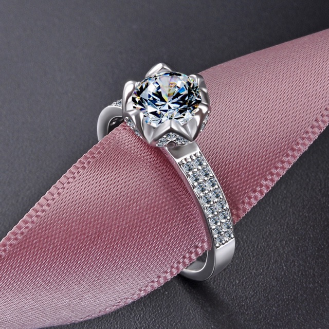 ☀️ HÀNG CÓ SẴN ☀️ NHẪN BẠC ĐÍNH ĐÁ KIM CƯƠNG NHÂN TẠO PHỦ BẠCH KIM ☀️ BEST SELLER ☀️