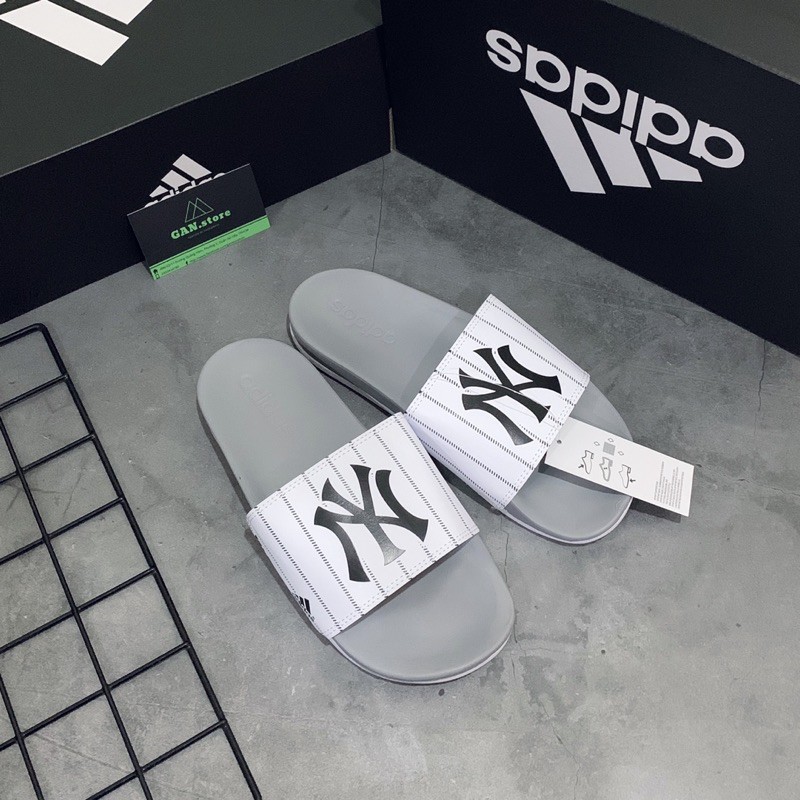 DÉP ADIDAS XÁM MONO PLUS - Công nghệ cloudfoam êm bá cháy, full box sang chảnh