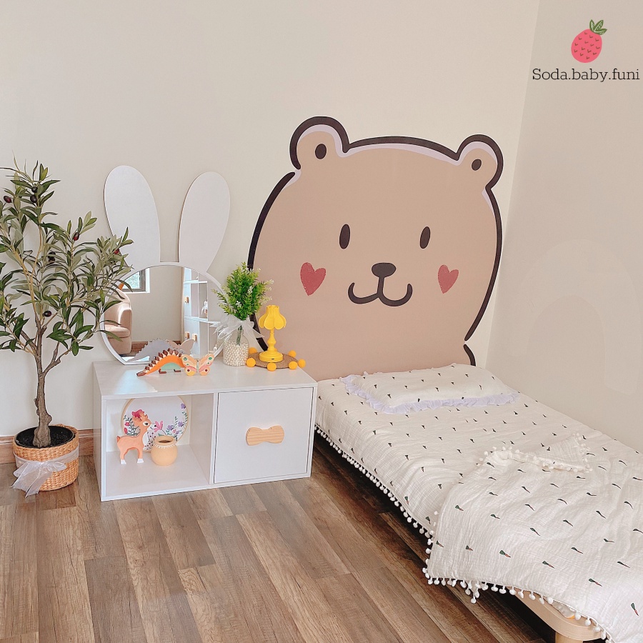 .. Giường phảng đơn giản nhỏ gọn cho bé màu gỗ kích thước 100x200cm mã 001