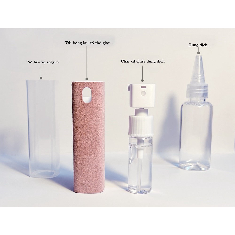 Bộ Vệ Sinh Macbook/Laptop/Lens/Máy ảnh/Điện thoại Bình Xịt Khử Khuẩn, Kiêm Khăn Lau_ Kèm Chai Dung Dịch