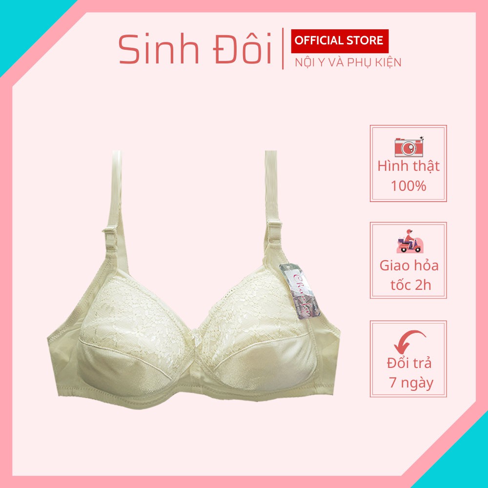 Áo ngực không gọng nữ ren bigsize SD2268 mút mỏng nguyên ngực phom lớn size 38-40-42-44