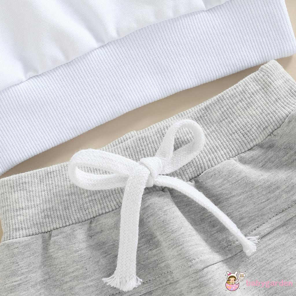 Set Đồ 2 Món Gồm Áo Hoodie Tay Dài In Chữ + Quần Dài Dây Rút Có Túi Bên Hông Cho Bé Trai 3 Tháng Tuổi