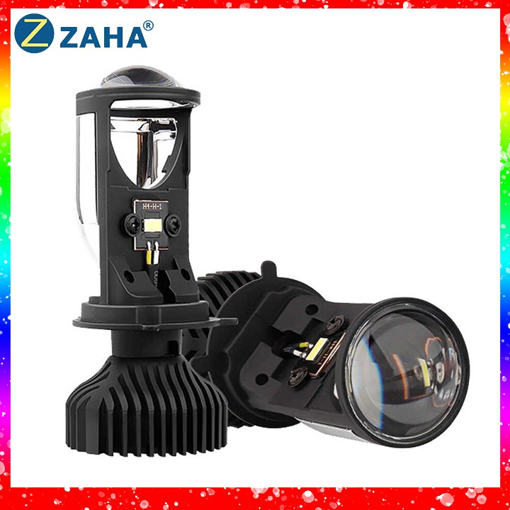 Đèn Pha Led H4 MINI LENS Zaha Bi Cầu Mini Chuyên Ô Tô Xe Máy 2021