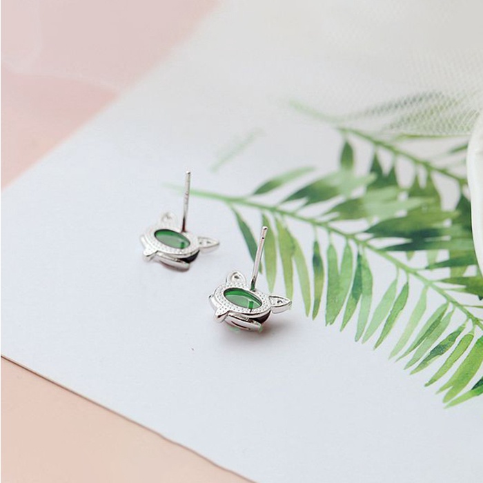 Bông tai bạc nữ Hồ Ly Thiên Hồ đá sắc màu chất liệu bạc Thái S925 thời trang nữ tính thương hiệu Viễn Chí Bảo B000172