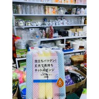 Bộ 6 miếng rửa chén tạo bọt C008-77 Daiso Nhật