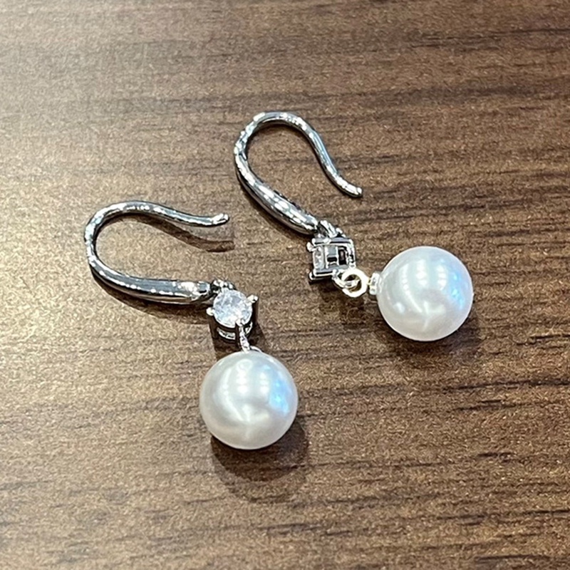 Fancy Khuyên Tai Dáng Dài Hình Tròn Màu Bạc Thời Trang Đơn Giản Đa Năng Cho Nữ