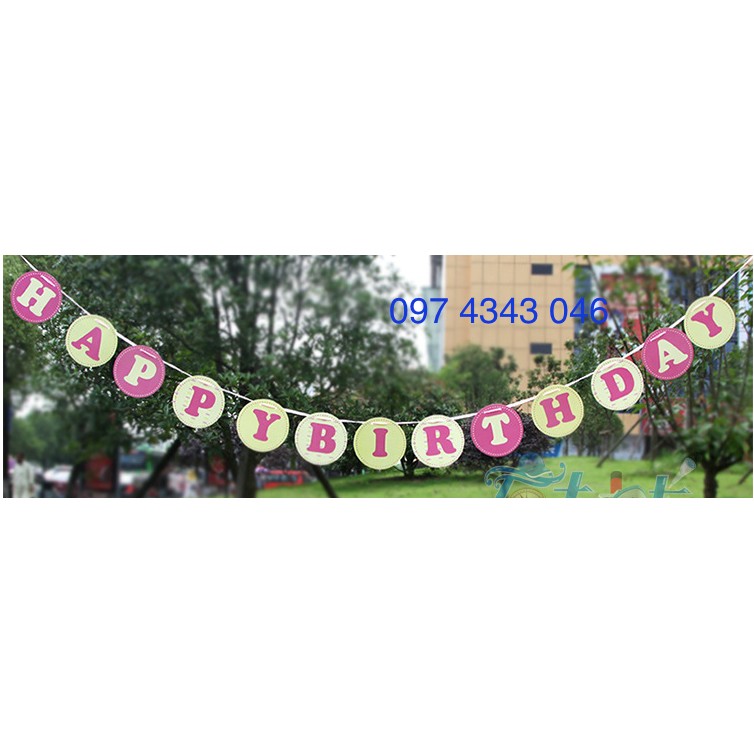chữ HPBD + Cốc, mũ, đĩa , kèn
