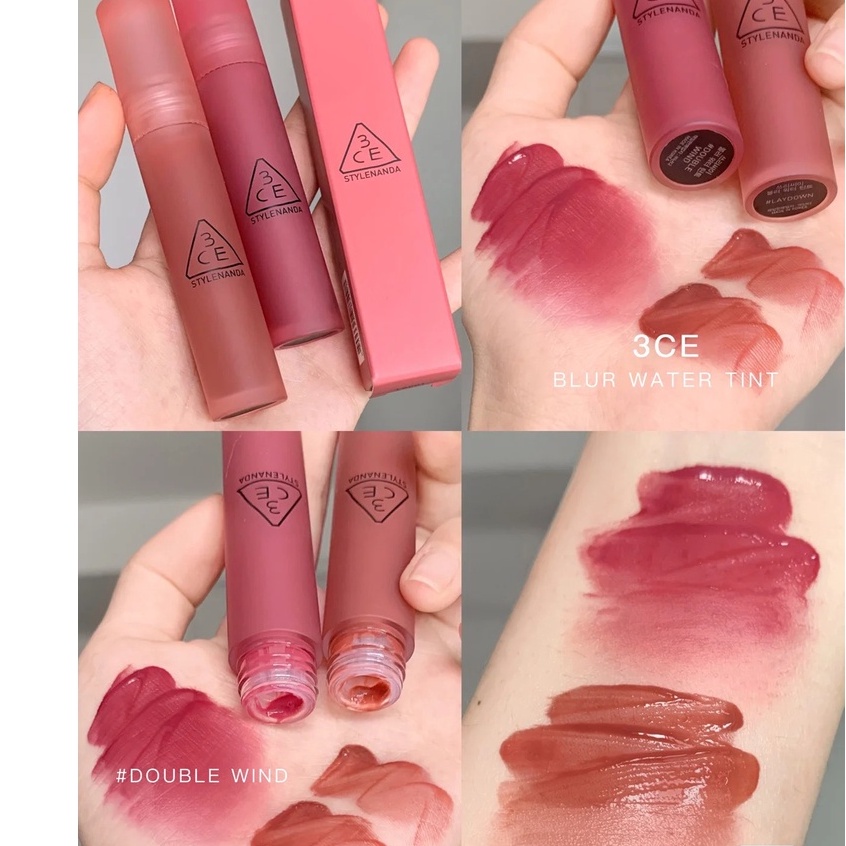 Son Tint Bóng 3CE Blur Water Tint - Sepia - Pink Guava- Double Wind- Bake Beige- Coral Moon- Breeze Way