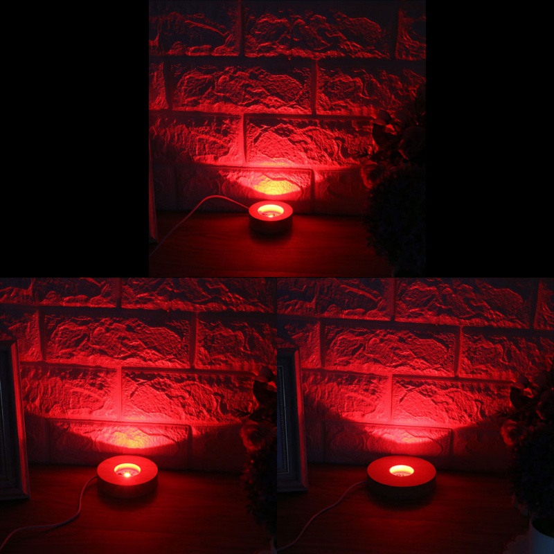 Đế gỗ trưng bày lọ hoa có đèn LED RGB 12 màu kèm điều khiển từ xa cao cấp