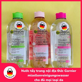 Nước tẩy trang Garnier mizellenreinigungswasser nội địa Đức cho đủ mọi loại da - Size to và size mini