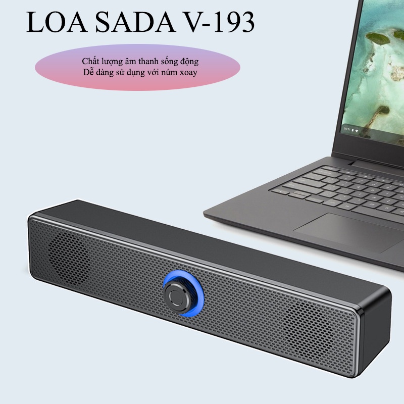 Loa Bluetooth SADA V-193 hệ thống loa vòm 3d với 2 loa bass, 2 loa treble dải đèn LED cảm biến âm thanh - K1226