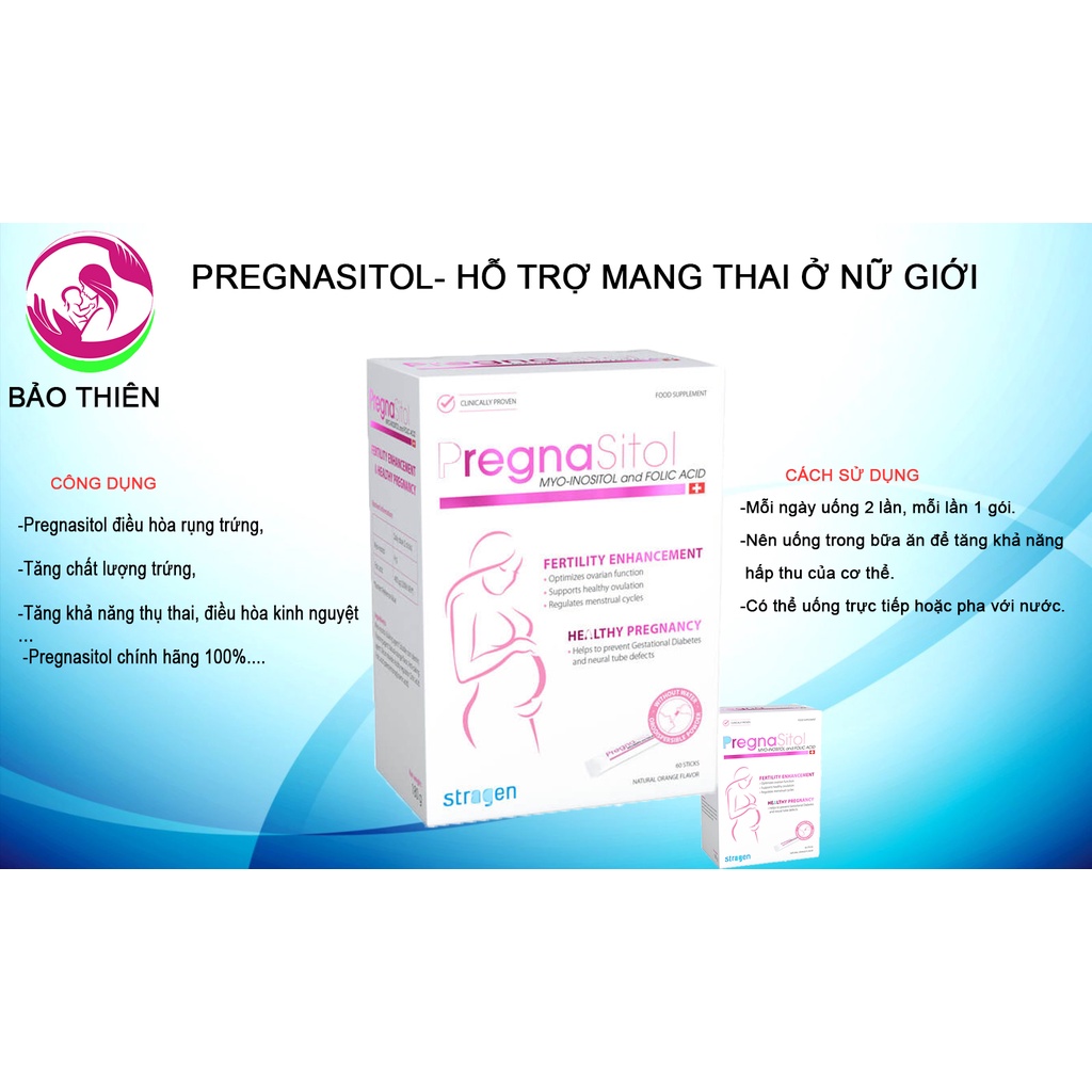 pregnasitol hỗ trợ sinh sản nữ hộp 60 gói