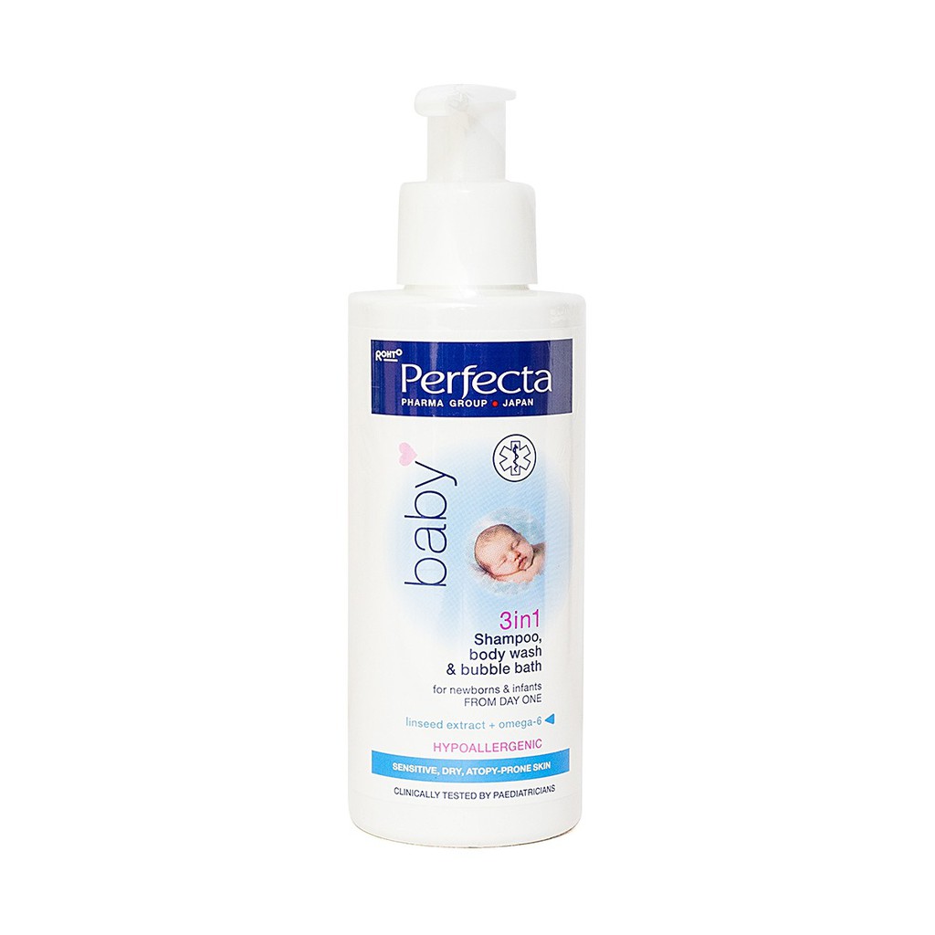 Gel tắm gội cho trẻ 3 trong 1 từ 1 ngày tuổi Perfecta baby shampoo 3 in 1