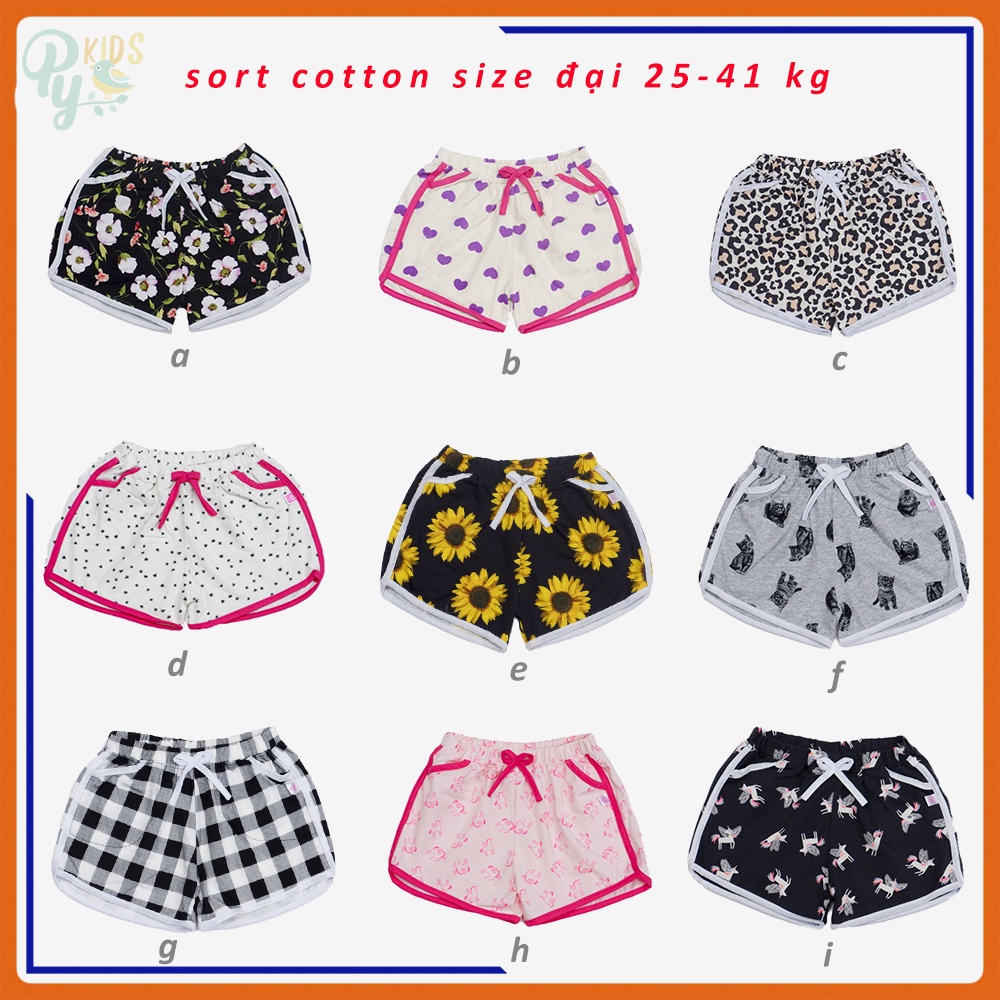 Quần sort cotton cho bé gái 5-42 kg, viền 2 bên, quần mổ túi phối nơ giữa hàng đẹp mẫu mới 2021