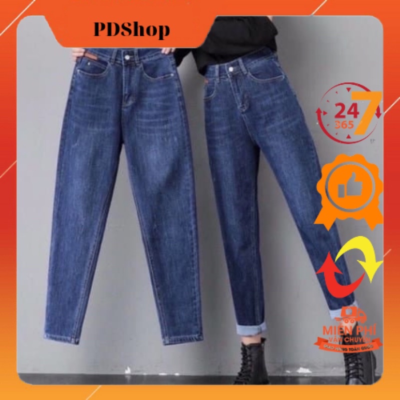 Quần baggy nữ quần bò jeans nữ cạp cao 1 khuy PDShop | WebRaoVat - webraovat.net.vn