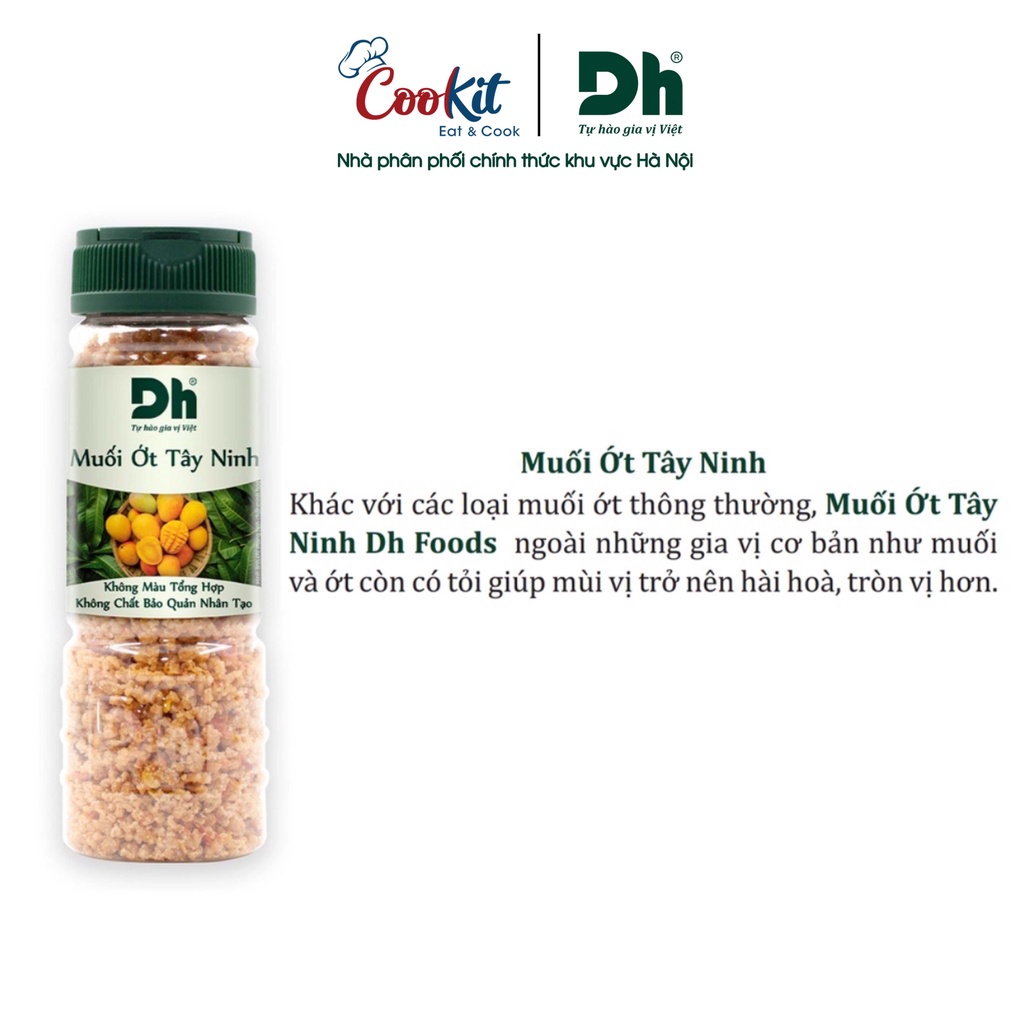 Muối ớt Tây Ninh Dh Foods muối chấm hoa quả, nguyên liệu bánh tráng vị độc đáo 60gr/80gr/110gr