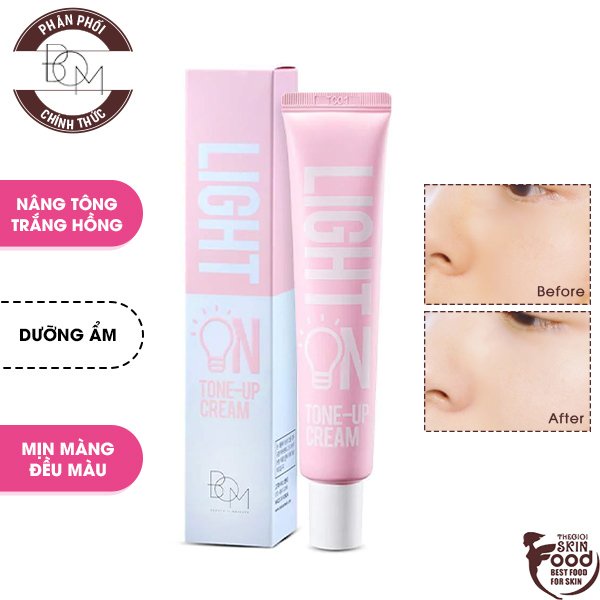 Kem Dưỡng Trắng, Nâng Tông Da Trắng Hồng Rạng Rỡ B.O.M Light On Tone-Up Cream 40ml