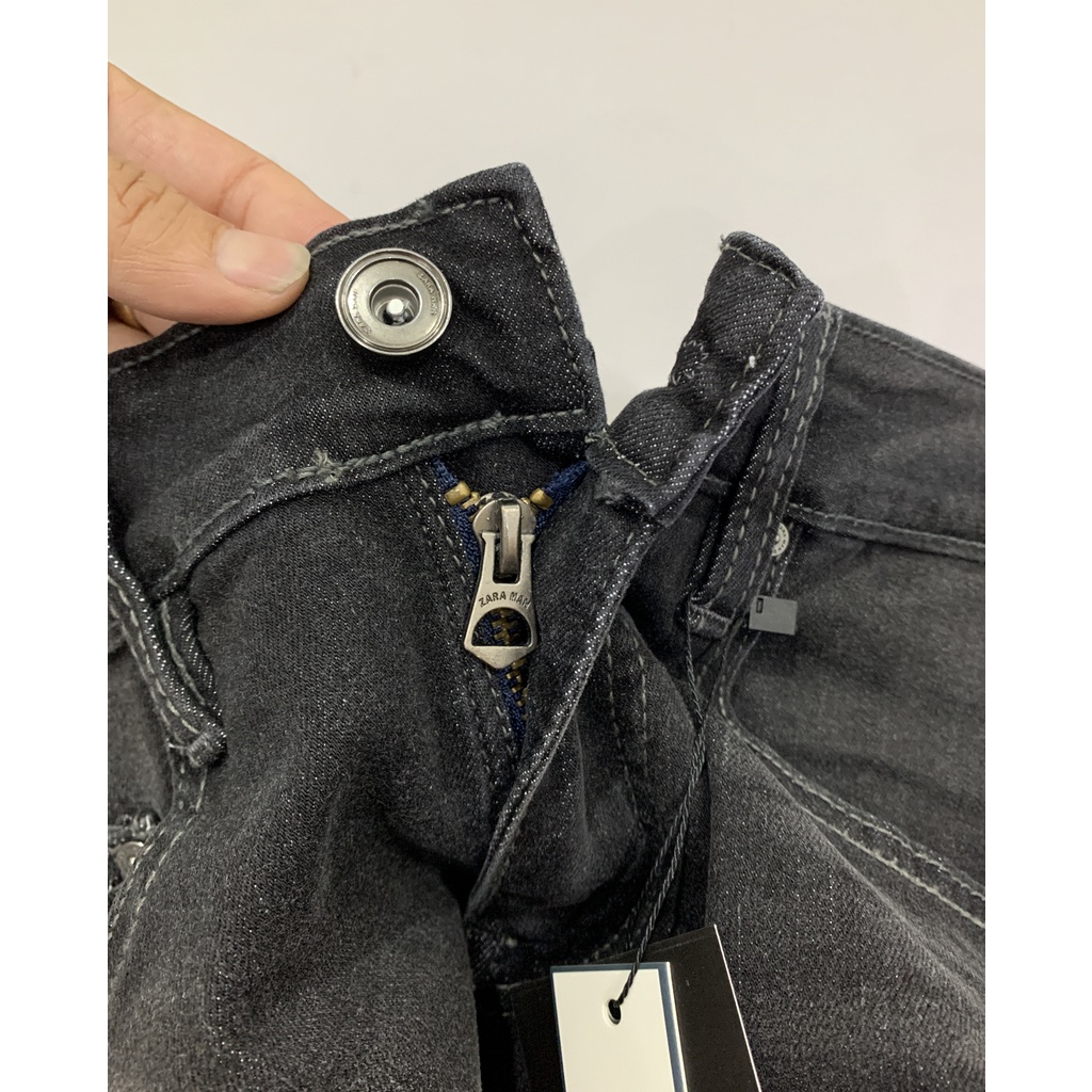 Quần jean nam cao cấp ống ôm côn màu xám khói ZR co giãn skinny