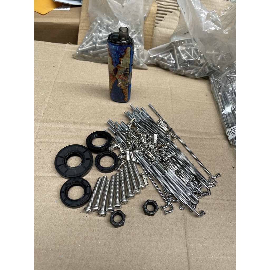 Bộ nan hoa tăm nan có núm màu chrome - cho Simson S50, S51, S70, KR51 Schwalbe, SR4 V