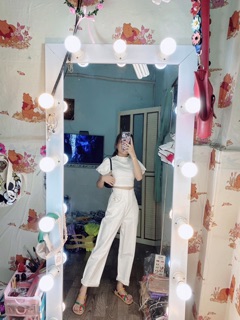 Set croptop quần hoa cúc