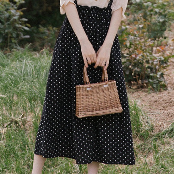 Đầm Hai Dây Họa Tiết Chấm Bi Phong Cách Pháp Thời Trang Mùa Hè Mới 2022 Cho Nữ