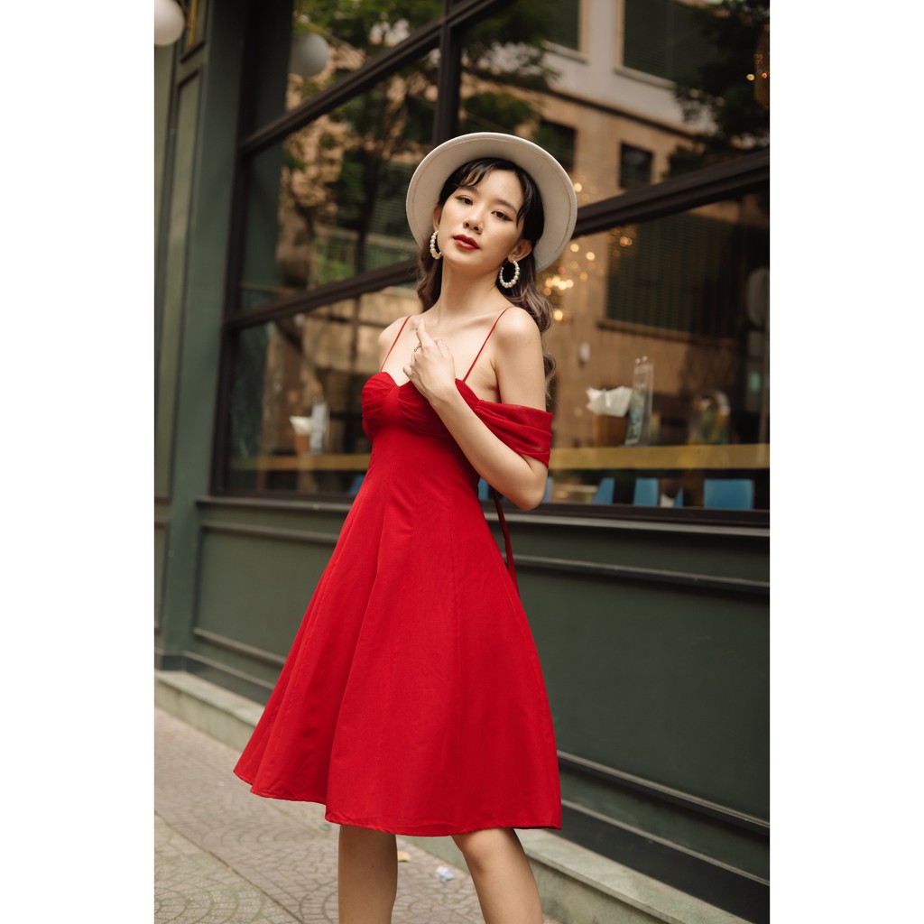 [Mã SKAMSALEP6 giảm 10% tối đa 100K đơn 150K] SÒ VINTAGE - MIRI Đầm 2 dây tay lưới cột dây lưng | BigBuy360 - bigbuy360.vn