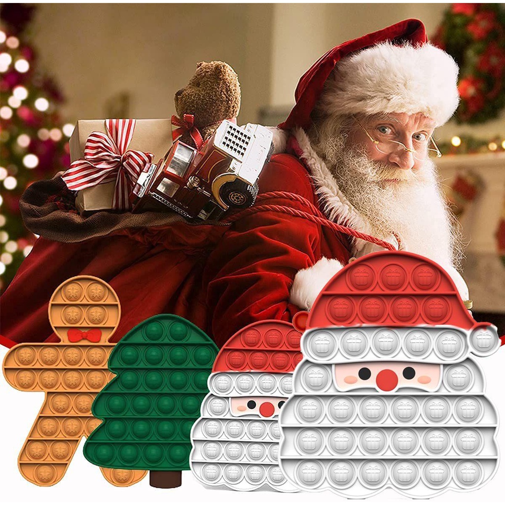 SUSANS Pop It Đồ Chơi Fidget Spinner Trang Trí GiáNg Sinh HìNh Ông Già Noel