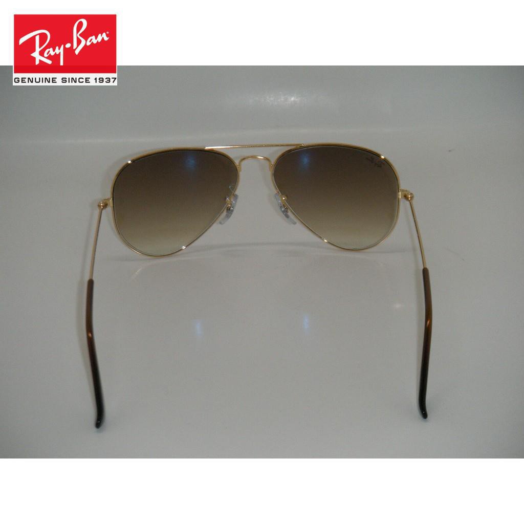 Kính Mát Ray / Ban 3025 Aviator Rb 3025 001 / 51 55mm Gọng Vàng Màu Nâu Gradient