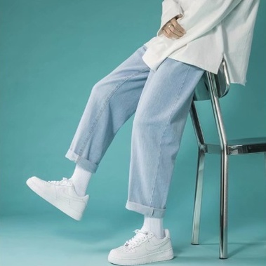 Quần Denim Ống Rộng Màu Sắc Vintage Hàn Quốc Cho Nam | BigBuy360 - bigbuy360.vn