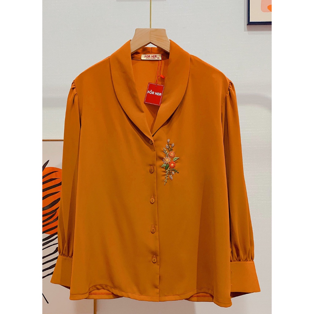 Áo Cổ Sam FOR HER Thêu Hoa AO0615