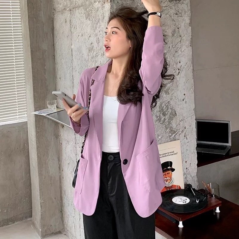 Áo blazer nữ phong cách Hàn Quốc chất liệu mềm mịn
