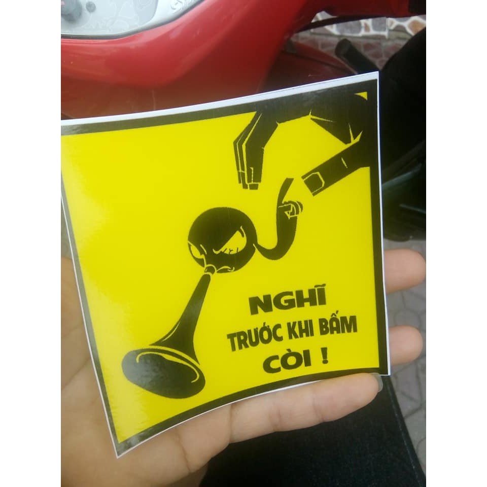 Decal Sticker Hình Dán Cảnh Báo Xe