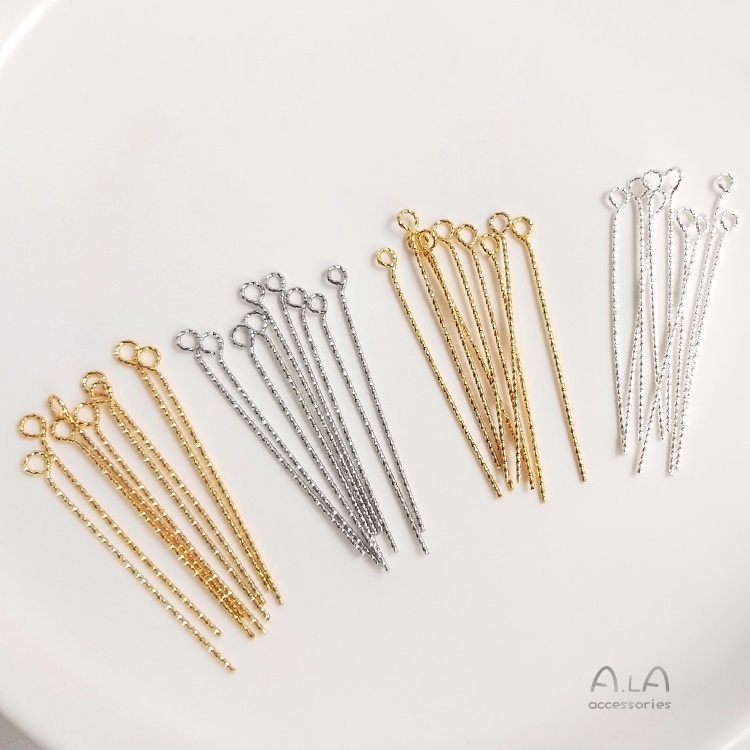█diy゜14k●10 Chiếc°18K vàng thật 14K gói vàng lô 9 chữ kim xoắn 9 chân đính cườm tai vật liệu tự làm phụ kiện trang trí