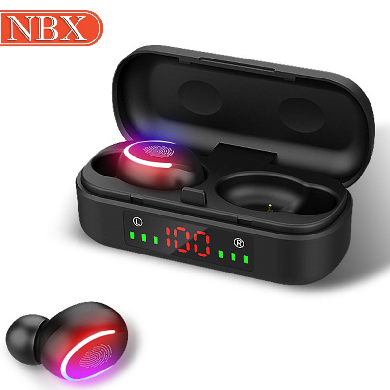 NBX V8 Bluetooth 5.0 headset TWS touch with digital display