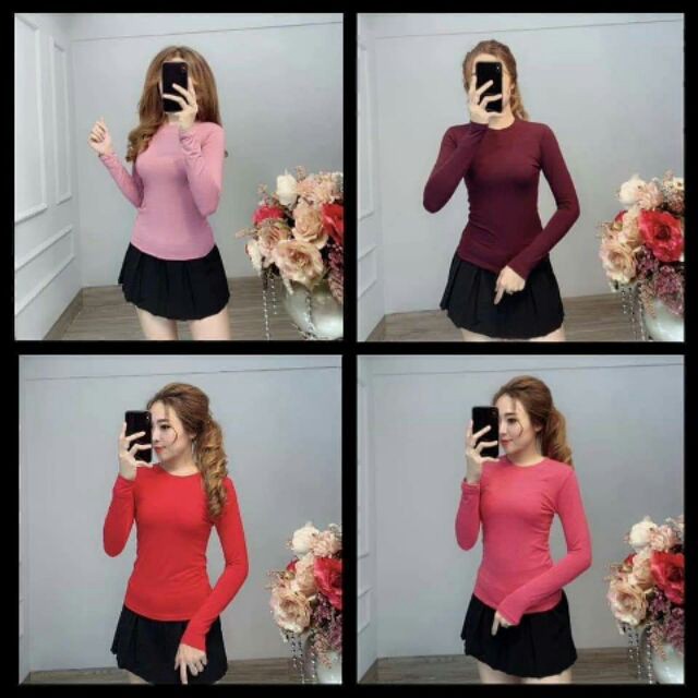 ÁO THUN TAY DÀI FROM DÀI THUN GÂN ÔM BODY (20màu) S027