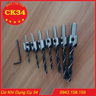 Mũi khoan âm vít gỗ. BỘ 7 MŨI KHOAN GỖ DOA LỖ VÍT