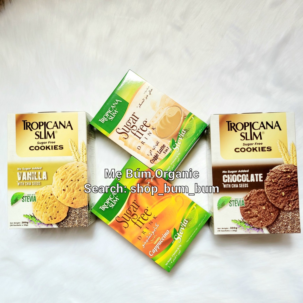 [HCM Giao Hỏa Tốc] Combo Ăn Kiêng TROPICANA SLIM thơm ngon tròn vị với bánh cookies và cafe ăn kiêng không đường