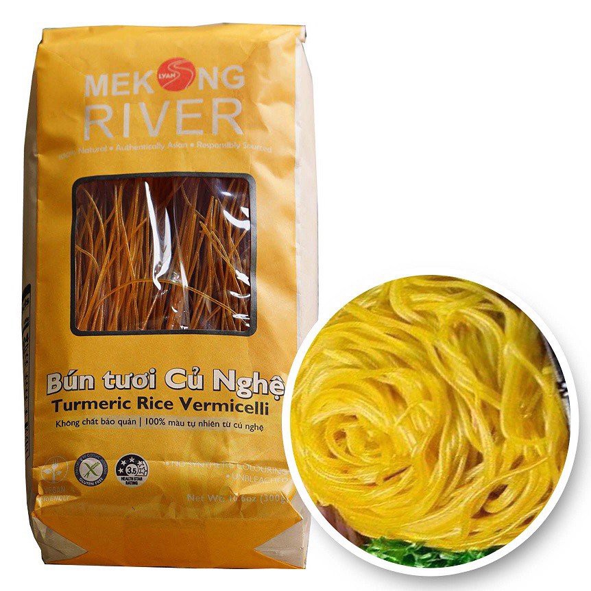 Bún Tươi MeKong River các loại 300g (Củ nghệ, gạo huyết rồng, truyền thống, 3 màu,..)