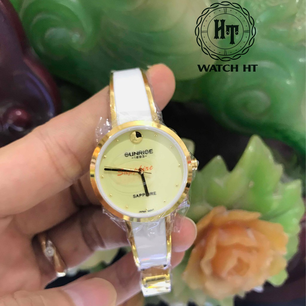 Đồng hồ nữ SUNRISE 9968SA Vành Đá sang trọng quý phái Kính Sapphire chống xước chống nước tuyệt đối | BigBuy360 - bigbuy360.vn