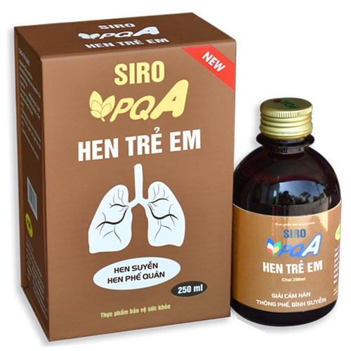 Siro PQA Hen Trẻ Em - Hỗ trợ làm thông thoáng đường thở cho người bị hen suyễn (250ml)