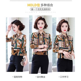 Sơ mi lụa hoạ tiết dolce