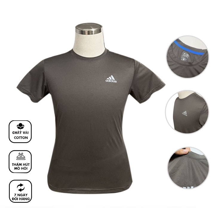 Áo Tập Gym Thể Thao Adidas Nữ Nam Chất Cotton Cao Cấp, Hàng Xuất Dư, Thiết Kế Thời Trang Trẻ Trung, Áo Phông Tập Gym