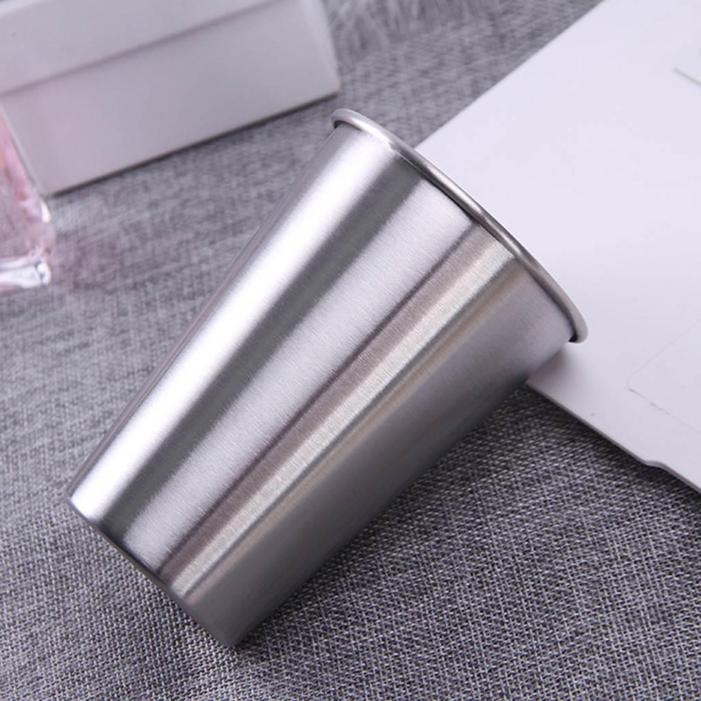 [Coco] Stainless Steel Rolled Top Edge Pint Cups Shatterproof Drinking Glasses for Kids and Adults