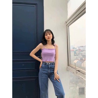 Áo Croptop Hai Dây Cuốn Biên