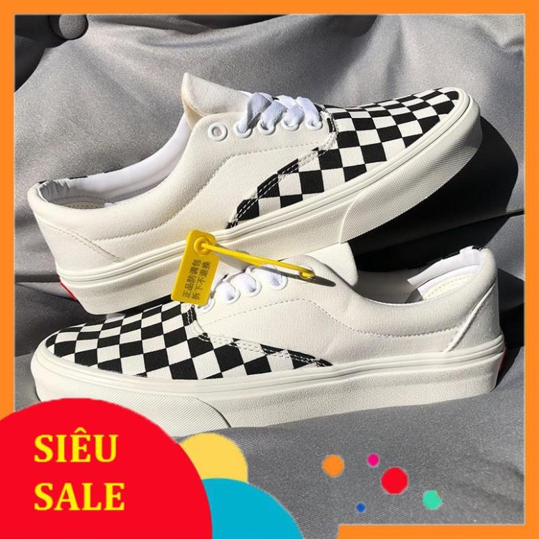 Giày thể thao sneaker Vans caro buộc dây hàng đẹp full box bill dành cho nam nữ