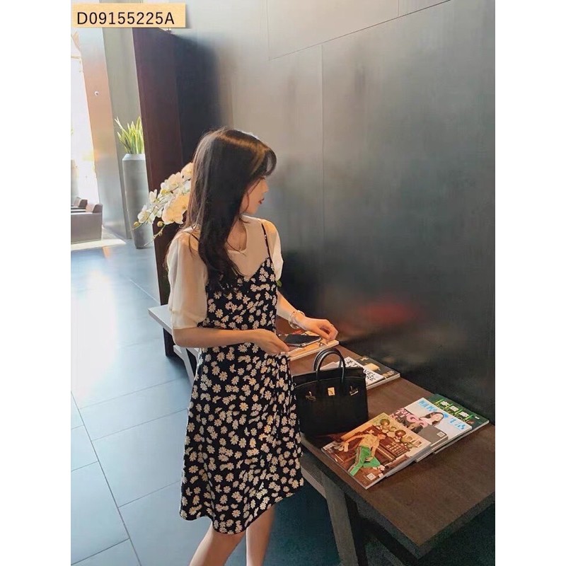 Set áo voan và yếm hoa cúc