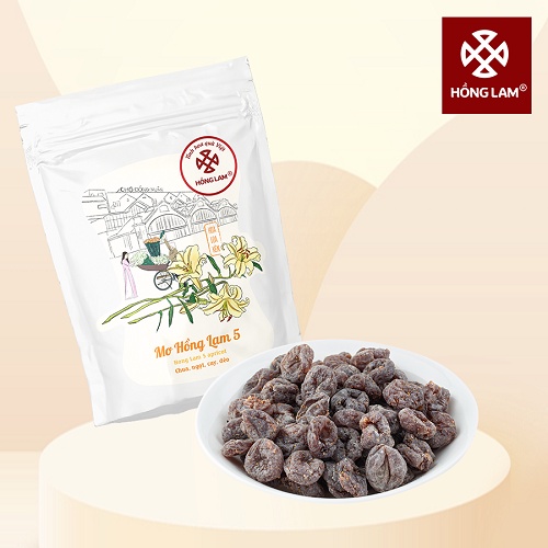 Ô mai Mơ Hồng Lam 5 túi zip 60g - Vị chua cay ngọt dẻo