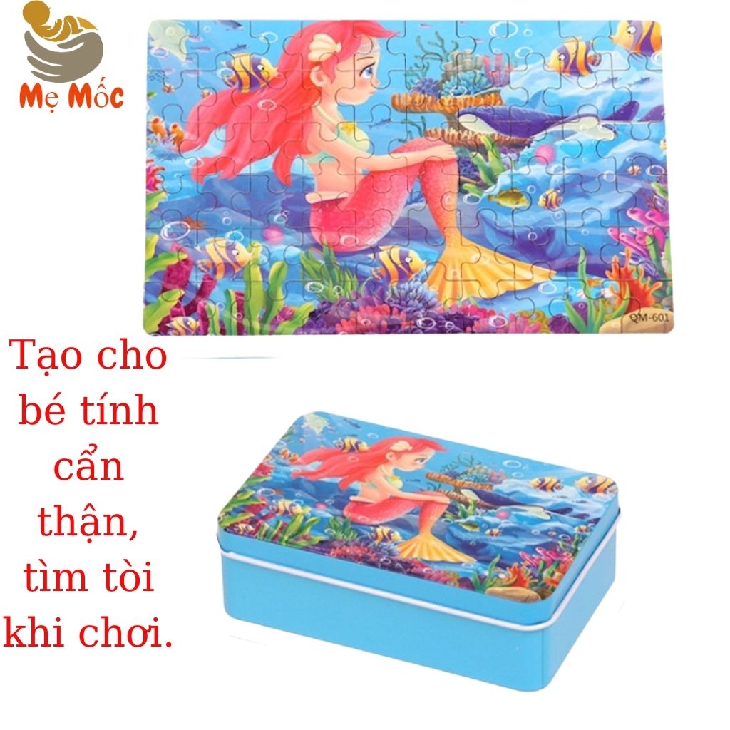 Tranh Ghép Hình Cho Bé 60 Mảnh Bằng Gỗ, Đồ Chơi Ghép Hình Gỗ Cho Bé Tư Duy, Sáng Tạo, Mẹ Mốc Shop ,H60M